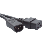 Videk C19 Socket to C14 IEC Plug Black Cable 2Mtr