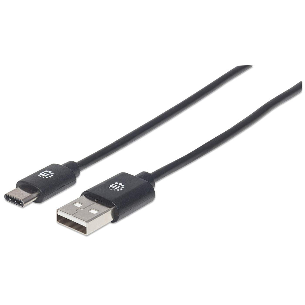 Image of Manhattan USB-C to USB-A Cable, 1m, Male to Male, Black, 480 Mbps...