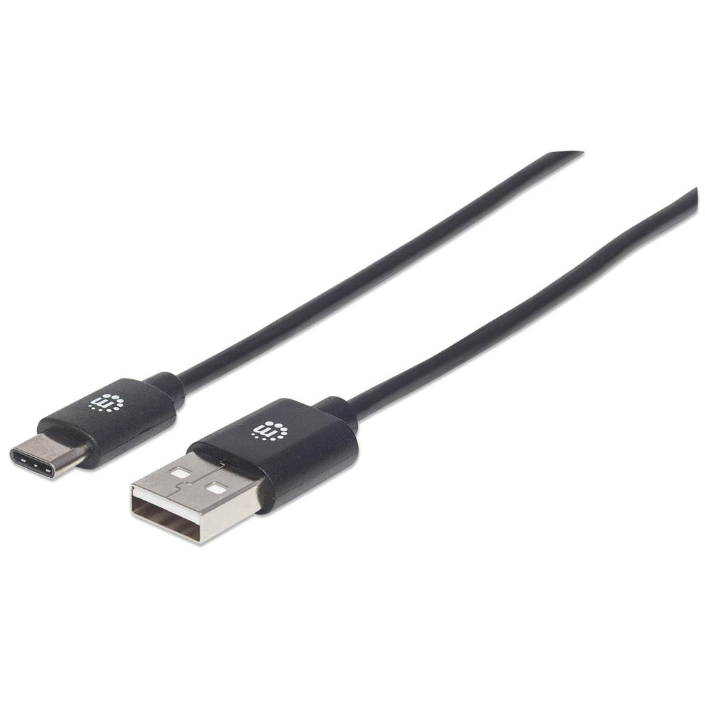 Photos - Cable (video, audio, USB) MANHATTAN USB-C to USB-A Cable, 1m, Male to Male, Black, 480 Mbps (USB 353 