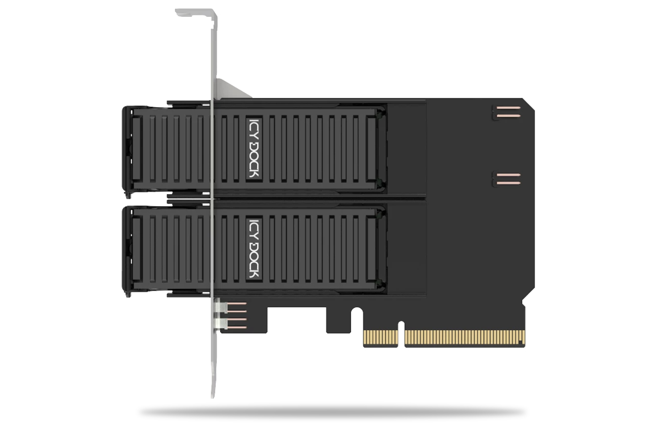 EU Product - - ExpressSlot Core MB312M4P-B - 2-Bay M.2 NVMe SSD zu PCIe 4.0 x8 Wechselrahmen Adapterkarte f�r PCIe Erweiterungsslot thumbnail