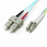 Cablenet 20m OM4 50/125 LC-SC Duplex Aqua LSOH 1.8mm Minizip Fibre Patch Lead