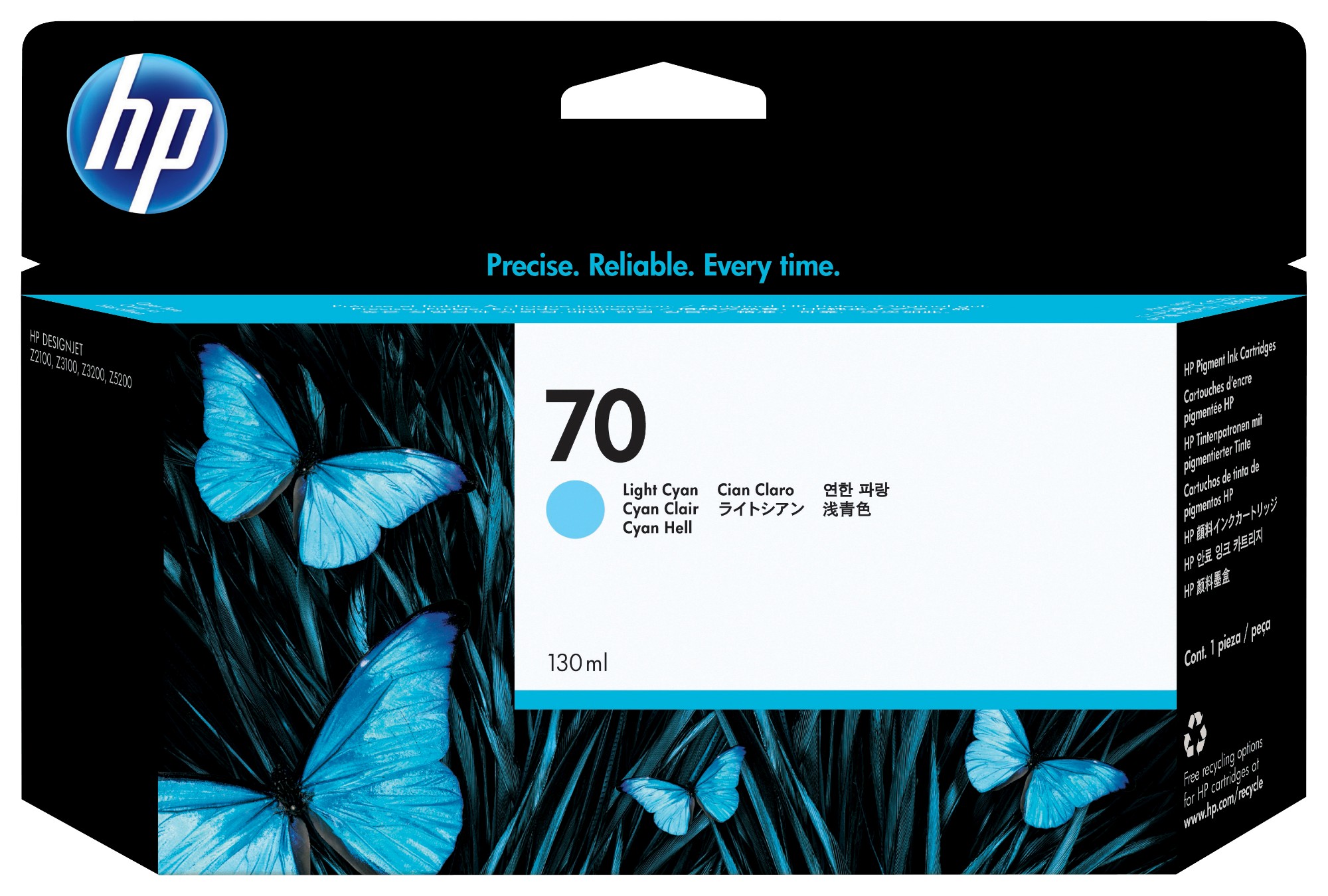 HP C9390A/70 Ink cartridge light cyan 130ml for HP DesignJet Z 2100/31