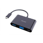Akasa Type-C to VGA and power delivery adapter with extra USB 3.0 Type-A port