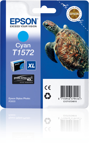 Image of Epson C13T15724010/T1572 Ink cartridge cyan 25.9ml for Epson...