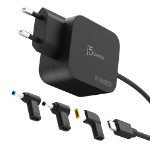 j5create JUP1565DCE3A-EN 67W GaN PD USB-C®-minioplader met 3 typen DC-connector - EU