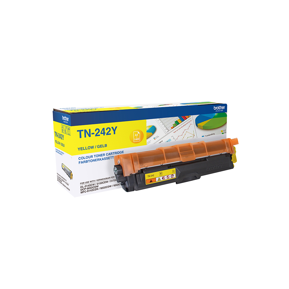 Image of Brother TN-242Y Toner-kit yellow, 1.4K pages ISO/IEC 19798 for...