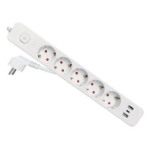 Equip 245555 power extension 2.5 m 5 AC outlet(s) Indoor White