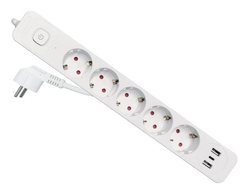 245555 power extension 2.5 m 5 AC outlet(s) Indoor White