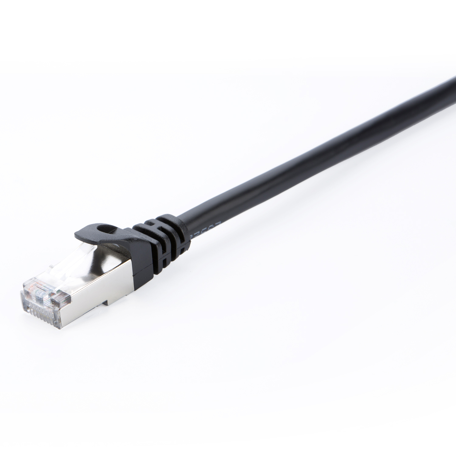 Photos - Cable (video, audio, USB) V7 CAT6 Ethernet Shielded STP 01M Black V7CAT6STP-01M-BLK-1E 