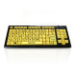 Accuratus Monster 2 Bluetooth & RF - Multi-device Bluetooth & RF Wireless HIGH VISIBILITY Upper Case Vision Impairment Keyboard with detachable wrist rest. Double sized (24mm x 24mm) keys. Keyboard is hot swappable Multi Device pairing; supporting 2 Bluet