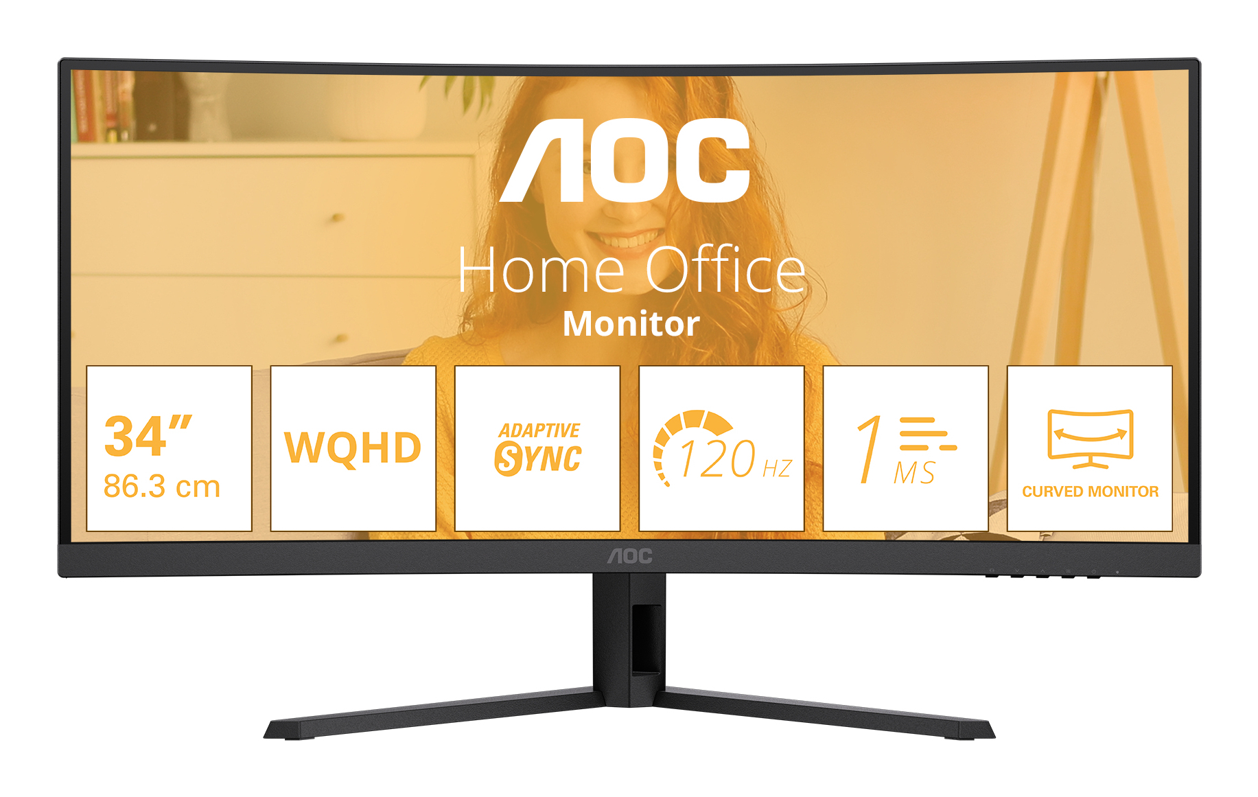 AOC B3 CU34B3E computer monitor 86.4 cm (34") 3440 x 1440 pixels Wide Quad HD LED Black