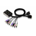 ATEN 2-poorts USB DVI-/audiokabel KVM-switch met externe poortselectieschakelaar