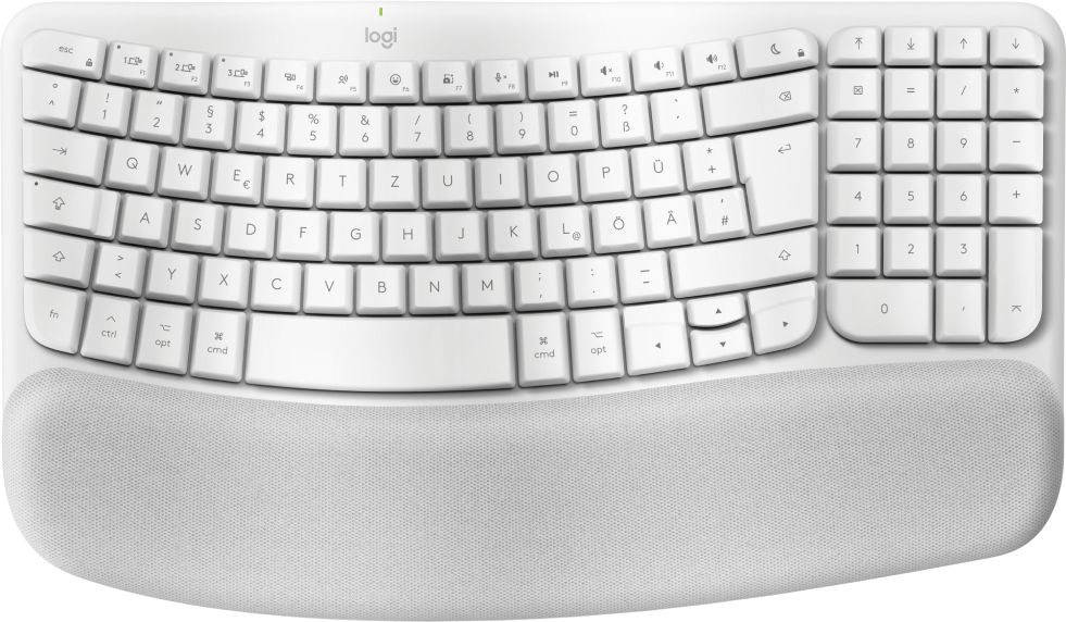 Logitech Wave Keys for Mac keyboard Home/Office Bluetooth QWERTZ German White