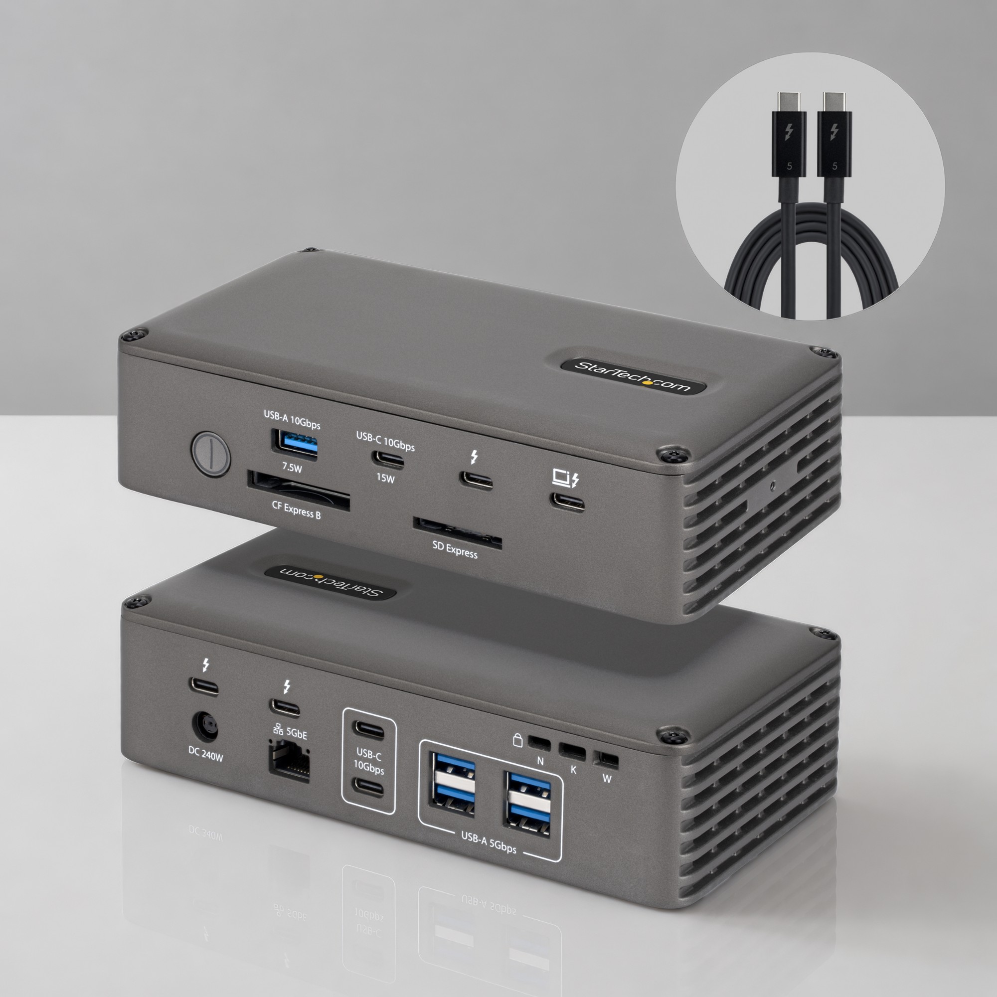 StarTech.com Thunderbolt 5 Dock with NVMe Slot for Mac and Windows. Up
