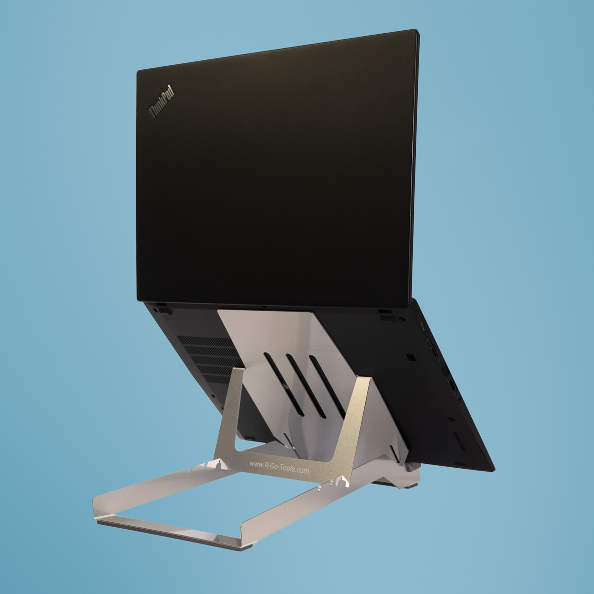 R-Go Tools Laptop holder R-Go Riser Basic, foldable and adjustable laptop riser, aluminum, silver