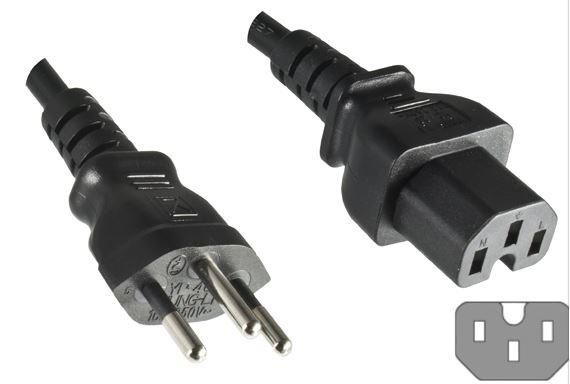 Microconnect Black Pe160518 Power Cable 1.8 M Power Plug Type J C15 Co