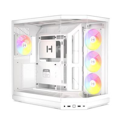 HYTE Y50 RGB Panoramic Tempered Glass Mid-Tower ATX Gaming PC Case - Snow White