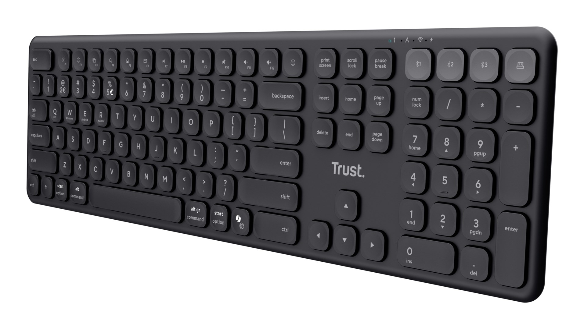 TRU st Vaiya US Black USB + RF Wireless + Bluetooth - keyboard