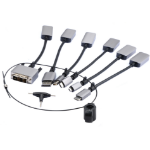 Prokord D-VAKP-ALL+USB kabelomvandlare (hane/hona) HDMI Type A DVI-D, DisplayPort, DisplayPort Mini, HDMI Micro, HDMI Mini, USB-C Svart, Grå