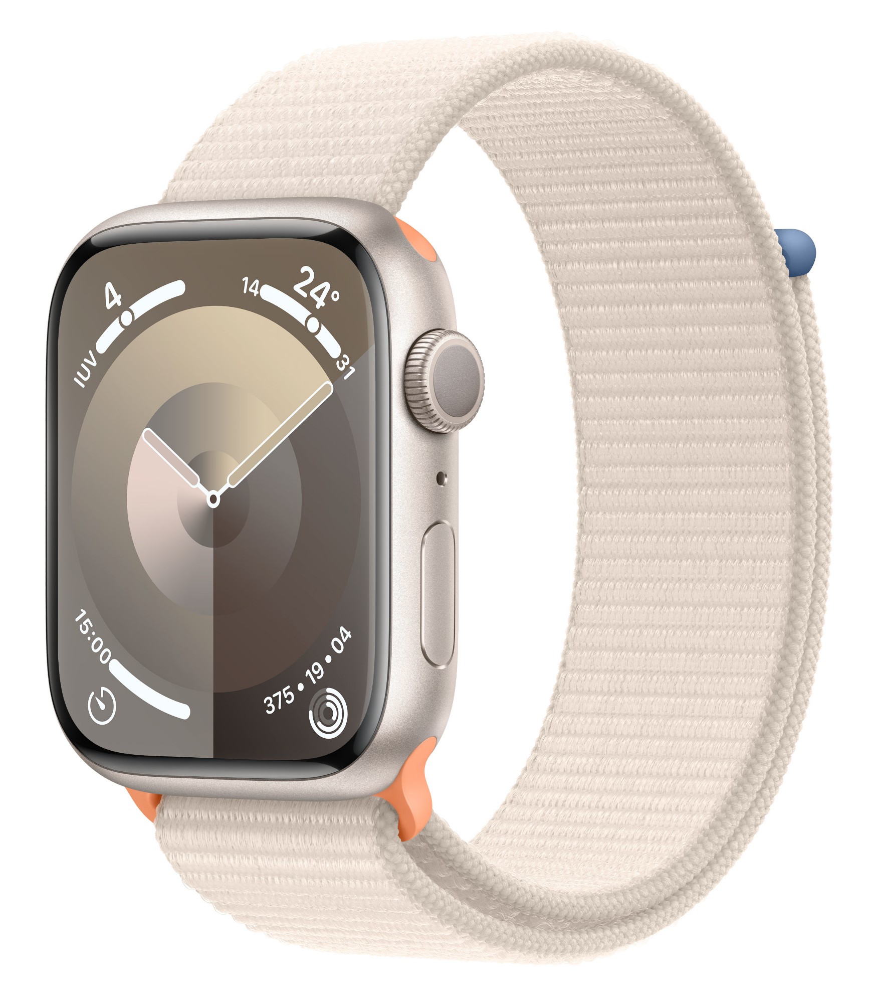 Apple Watch Series 9 GPS 45mm Starlight Aluminium Case w/ Starlight Sport Loop
