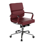 NAUTILUS Designs Avanti Medium Back Bonded Leather Executive Office Chair With Individual Back Cushions and Fixed Arms Red - BCL/5003/OX DD
