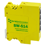 Brainboxes SW-514 network switch Unmanaged L2 Gigabit Ethernet (10/100/1000) DIN rail Yellow