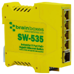 Brainboxes SW-535 network switch Unmanaged Gigabit Ethernet (10/100/1000) Yellow