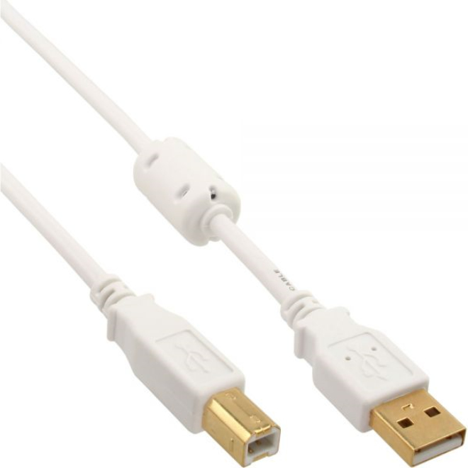 Image of Microconnect USBAB3WF USB cable 3 m USB 2.0 USB A USB B White