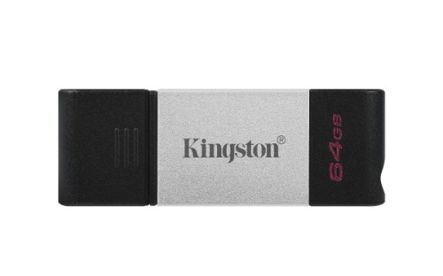 Kingston Technology DataTraveler 80 USB flash drive 64 GB USB Type-C 3.2 Gen 1 (3.1 Gen 1) Black, Silver