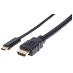 Manhattan USB-C to HDMI Cable, 4K@30Hz, 2m, Black, Male to Male, Three Year Warranty, Polybag
