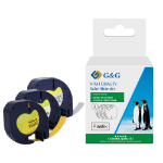 G&G 20892 labelprinter-tape Black on white + black on yellow + black on silver