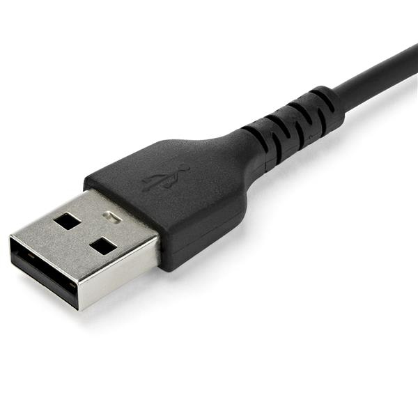 StarTech.com 2m USB A to USB C Charging Cable - Durable Fast Charge & Sync USB 2.0 to USB Type C Data Cord - Rugged TPE Jacket Aramid Fiber M/M 60W Black - Samsung S10, iPad Pro, Pixel