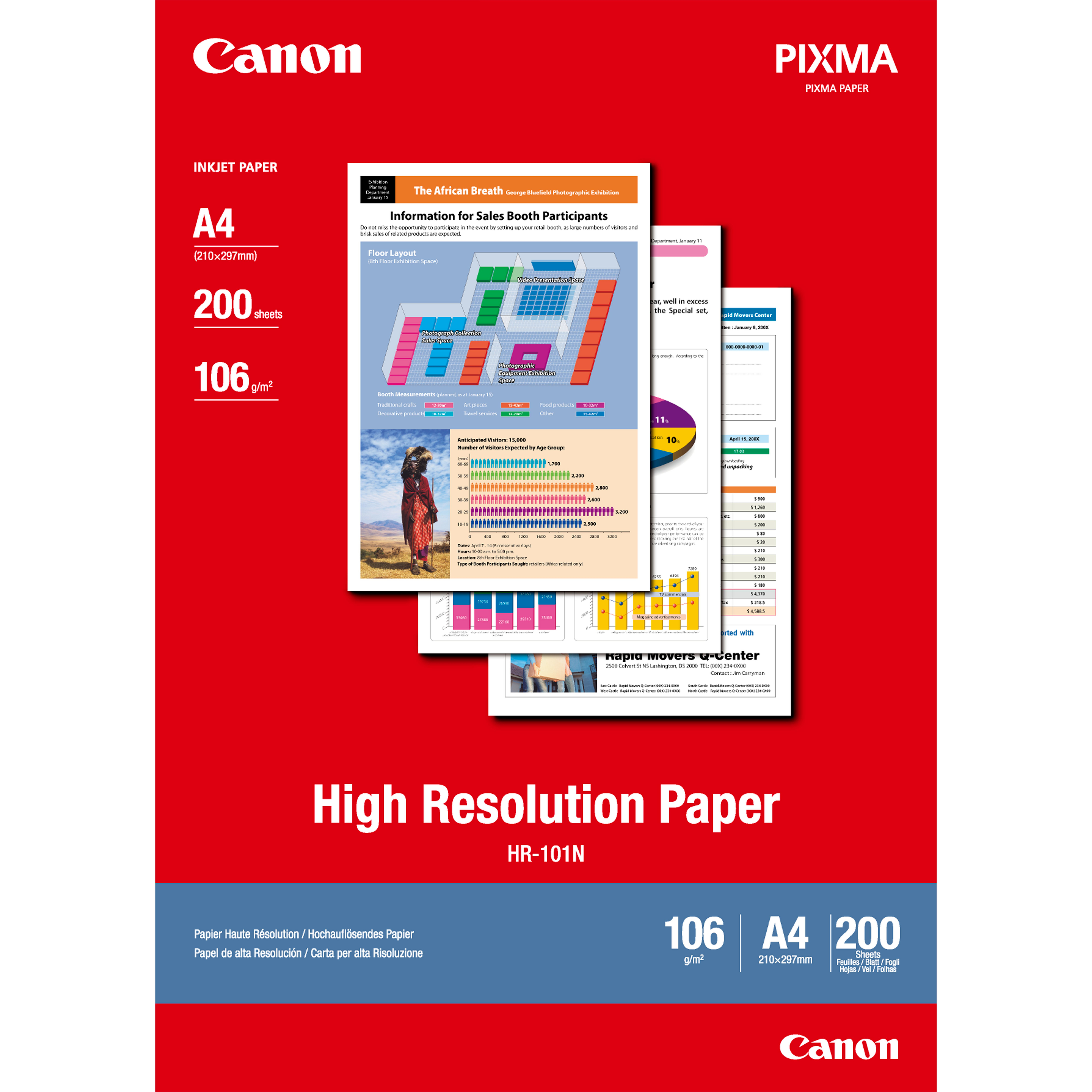 Image of Canon HR-101N High Resolution Paper A4 - 200 Sheets