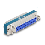 DeLOCK 66549 tussenstuk voor kabels D-Sub 25 pin Blauw, Zilver