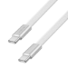 LogiLink USB 2.0 Type-C cable, C/M to C/M, flat, 480 Mbps, 60W, braided, white, 1 m