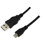 LogiLink 1.8m USB/microUSB USB cable USB 2.0 USB A Micro-USB B Black