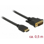DeLOCK 85651 video cable adapter 0.5 m HDMI Type A (Standard) DVI Black