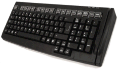Accuratus S100BUSB; full size Black USB keyboard with integrated 3 track Magnetic Swipe Card Reader .