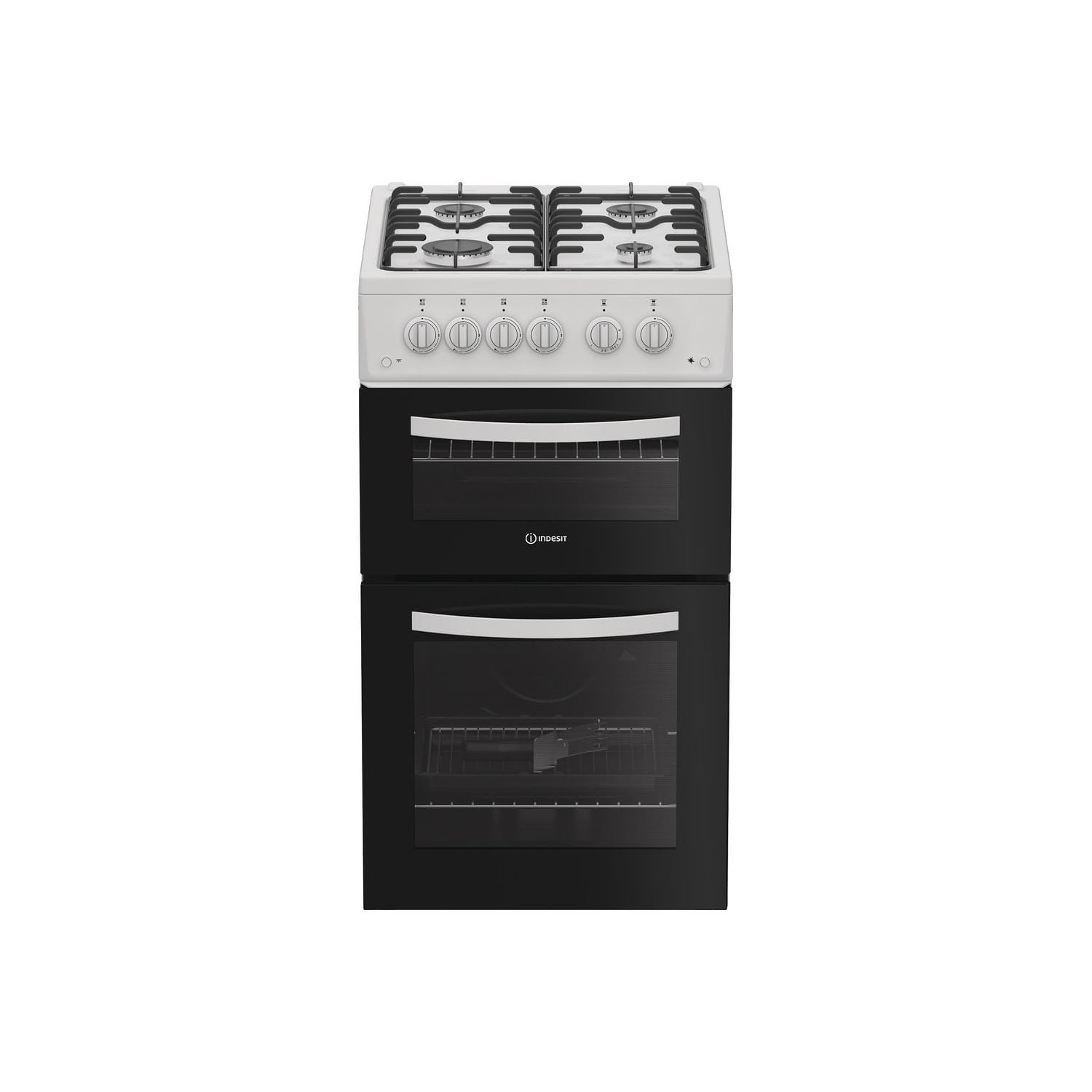 Indesit 50cm Twin Cavity Gas Cooker - White