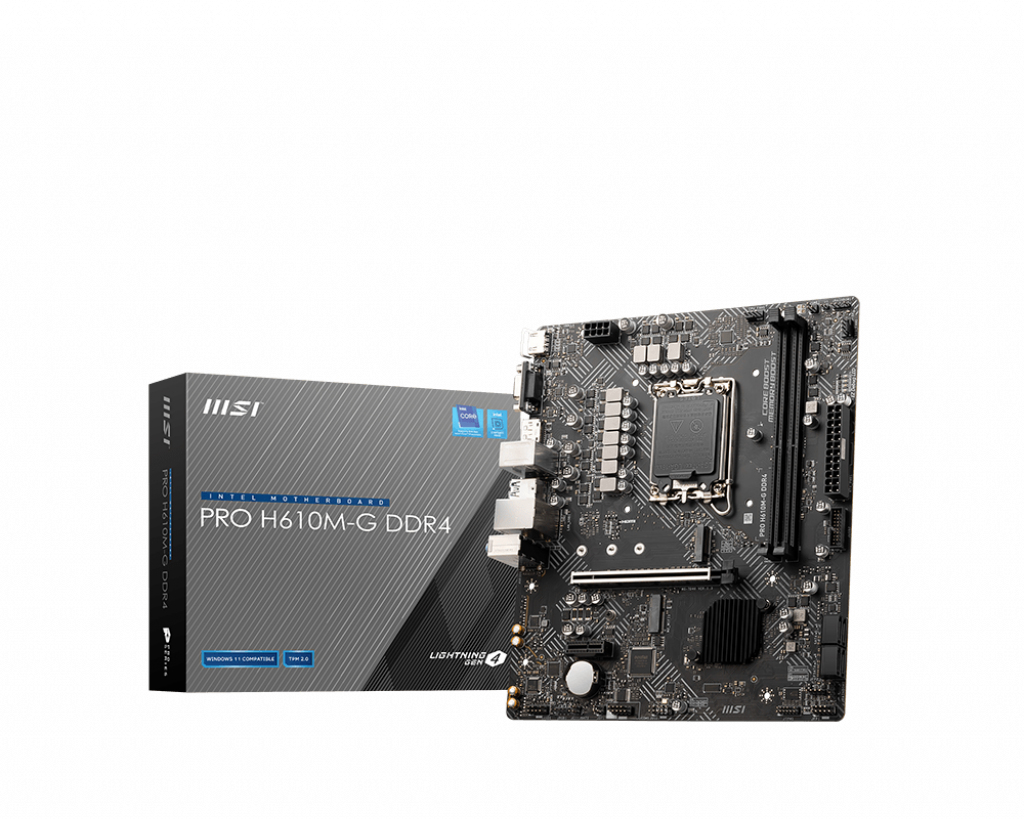 Image of MSI PRO H610M-G DDR4 motherboard Intel H610 LGA 1700 micro ATX