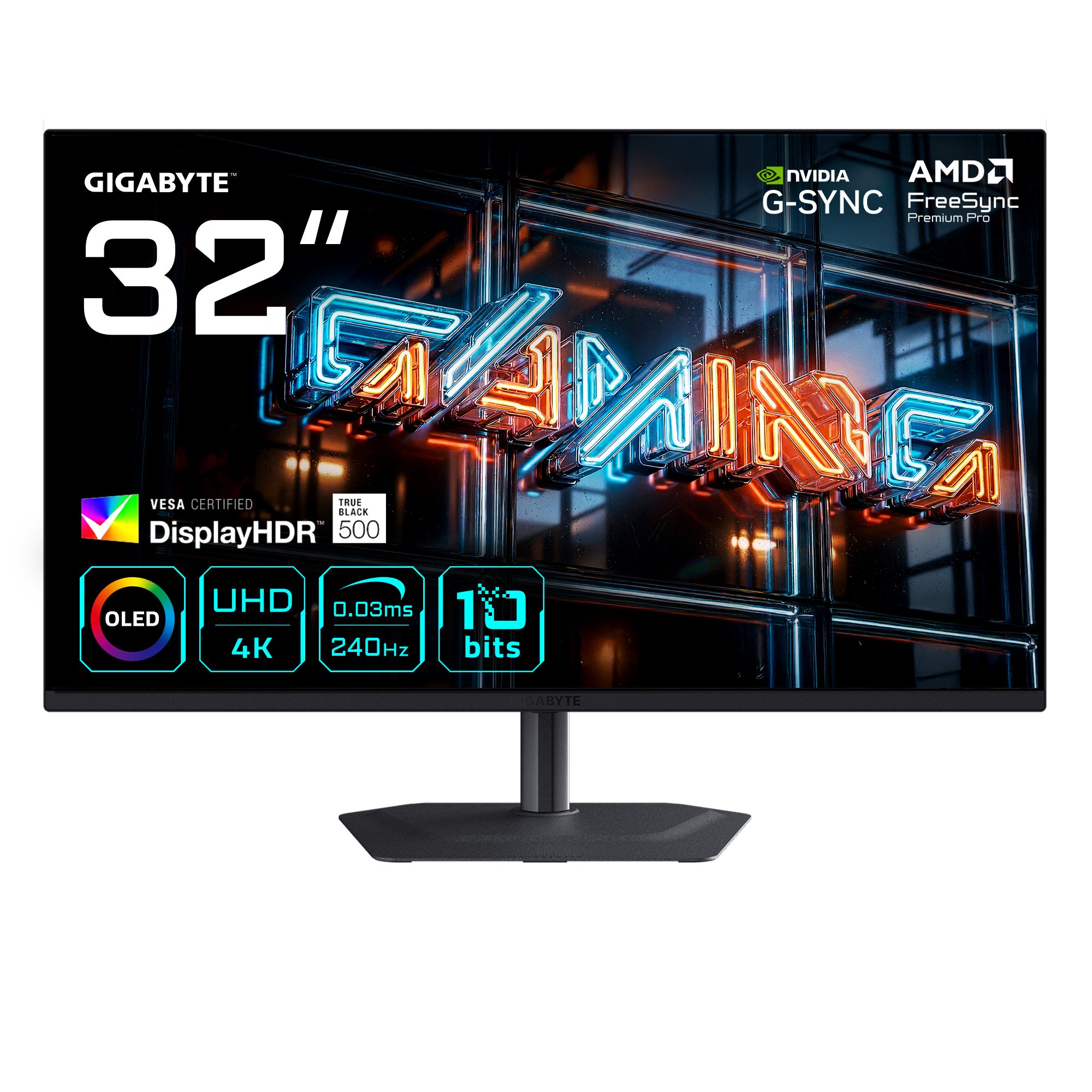 GIGABYTE MO32U24 32” OLED 4K UHD Gaming Monitor - 3840 x 2160. 240Hz.