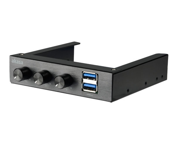 Image of Akasa AK-FC-06U3BK fan speed controller 3 channels Black