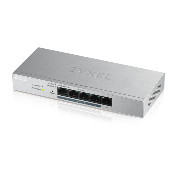 Image of Zyxel GS1200-5HP v2 Managed Gigabit Ethernet (10/100/1000) Power...