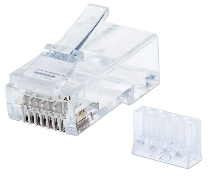 Photos - Cable (video, audio, USB) INTELLINET RJ45 Modular Plugs, Cat6, UTP, 3-prong, for solid wire, 15 7906 