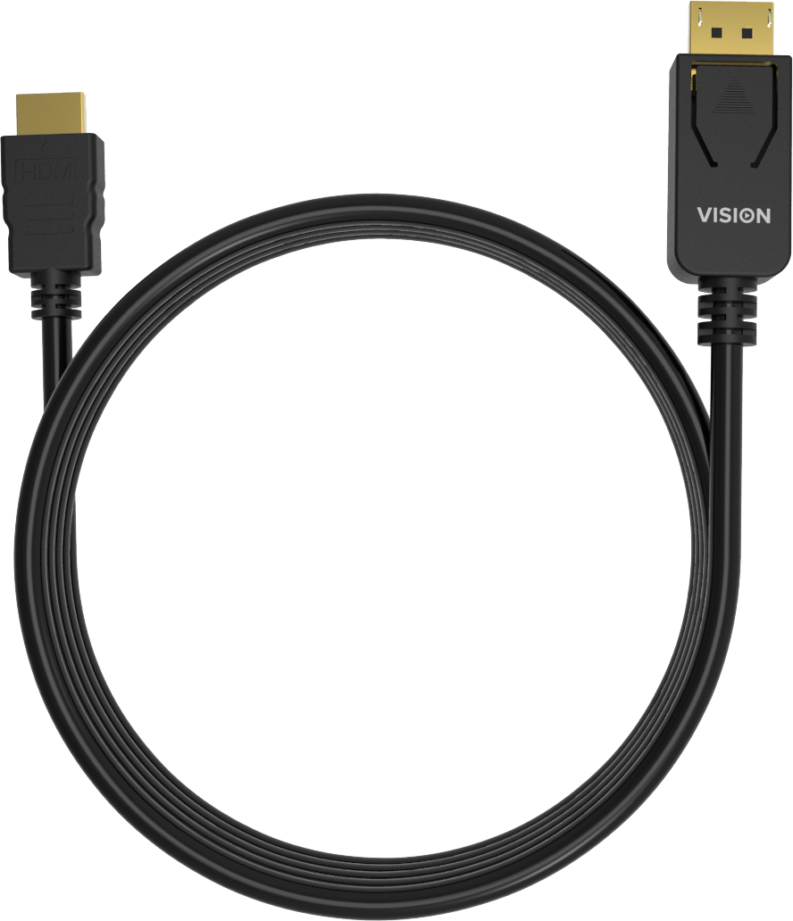 Photos - Cable (video, audio, USB) Vision TC 2MDPHDMI/BL video cable adapter 2 m DisplayPort HDMI Type A 