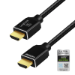 LogiLink HDMI cable, A/M to A/M, 8K/60 Hz, 48 Gbps, metal, nylon, certified, black, 1 m