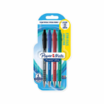 Papermate Flexgrip Ultra Black, Blue, Green, Red Clip-on retractable ballpoint pen Medium 4 pc(s)