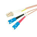 Videk 50/125 OM2 LC to SC Duplex Fibre Optic Patch Cable Orange 50Mtr