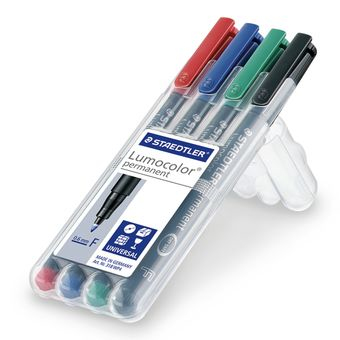 Photos - Felt Tip Pen STAEDTLER Lumocolor 318 WP4 permanent marker Fine tip Black, Blue, Gre 318 
