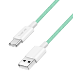 LogiLink USB 2.0 Type-C cable, C/M to A/M, nylon jacket, 60W, green, 0.5 m
